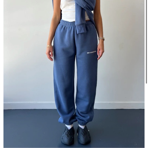 MR WINSTON CO STAPLES BLUE SWEATPANTS - NWT - Picture 1 of 2